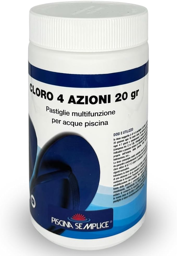 Cloro 4 Azioni Pastiglie 20 g Piscina Semplice – 1 kg
