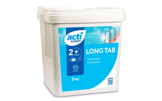 Long Tab 250 ACTI – Cloro Lento in Pastiglie da 250 g per Piscina