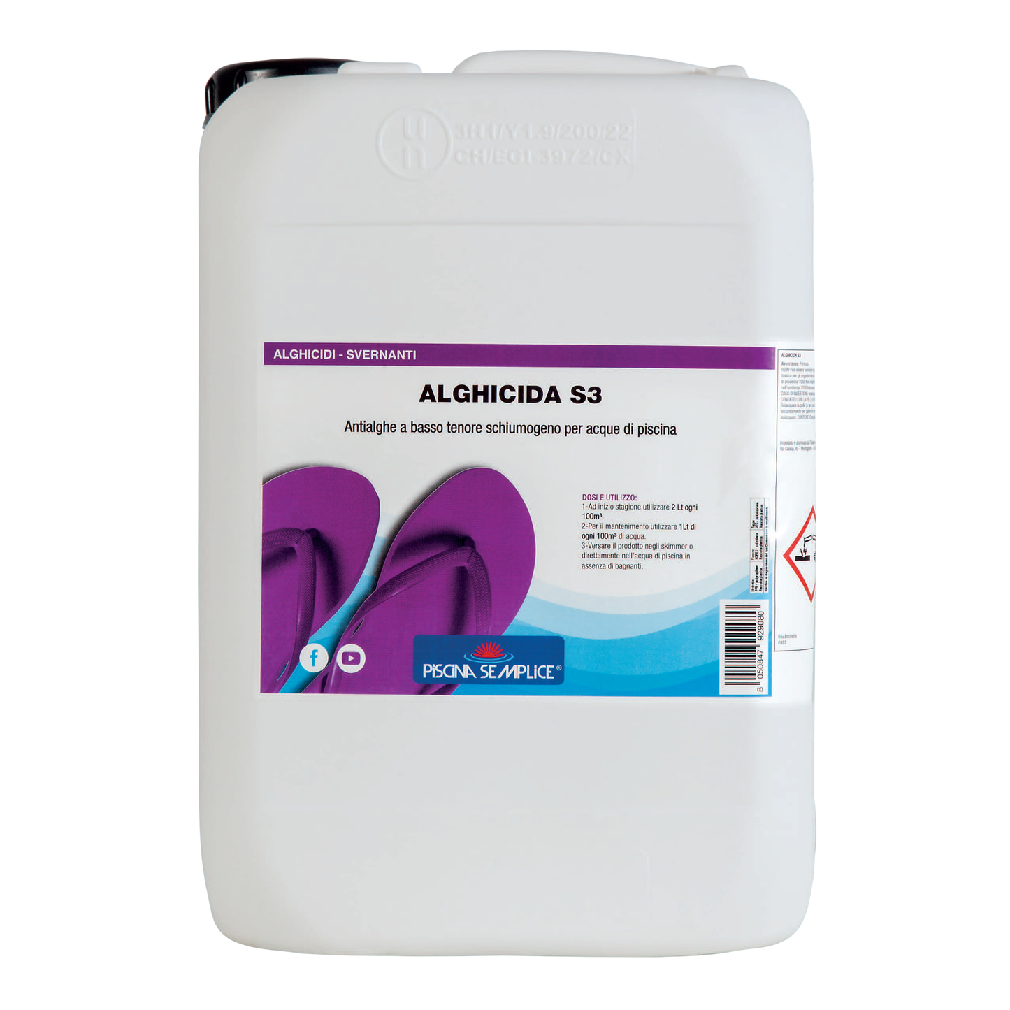 Alghicida S3 Piscina Semplice – Antialghe Concentrato per Piscine