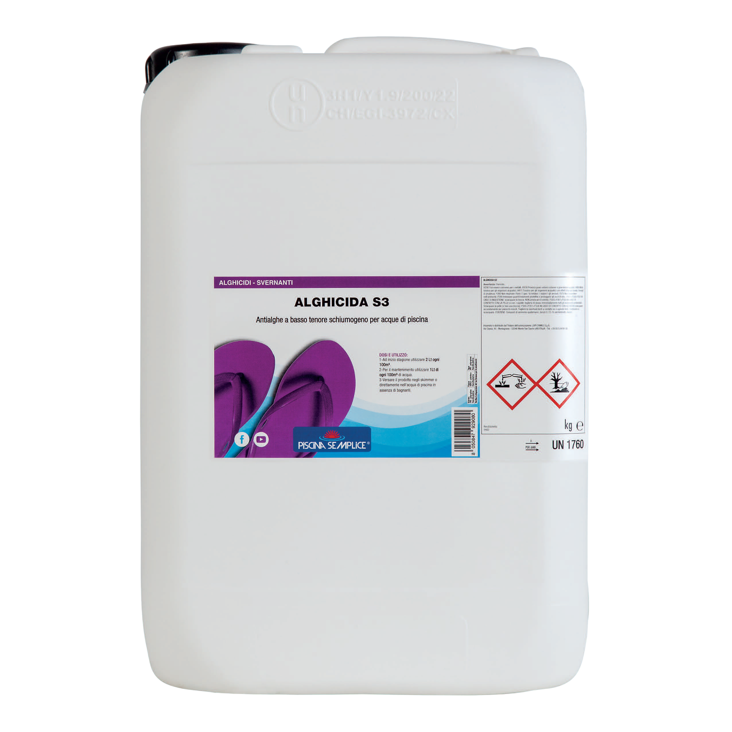 Alghicida S3 Piscina Semplice – Antialghe Concentrato per Piscine