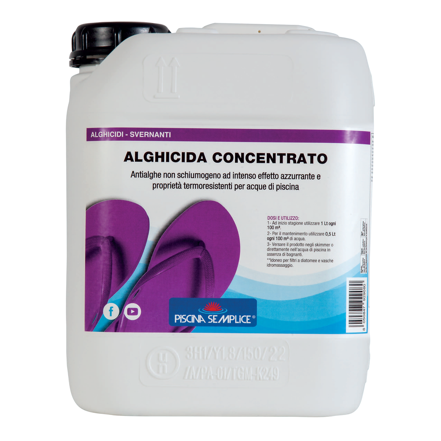 Alghicida Concentrato Piscina Semplice – Tripla Azione per Acqua Cristallina