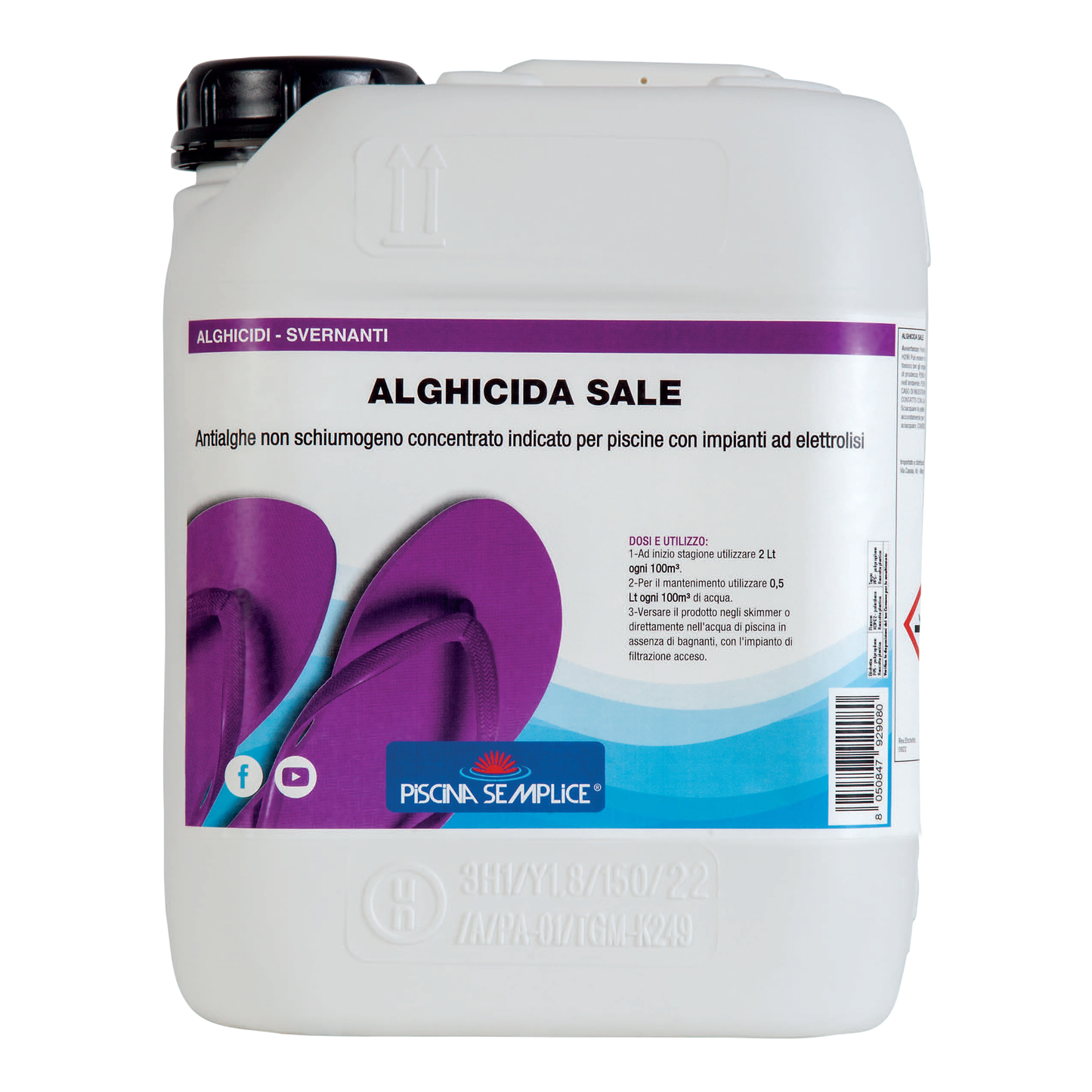 Alghicida Sale Piscina Semplice – Antialghe per Piscine con Elettrolisi a Sale