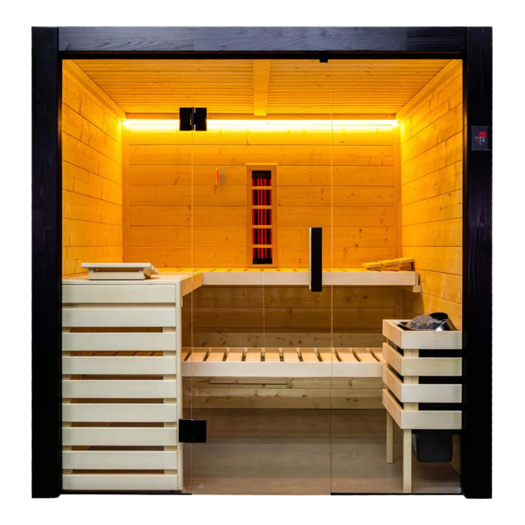 Sauna Family Hybrid - Sauna Finlandese e Infrarossi in Abete Rosso