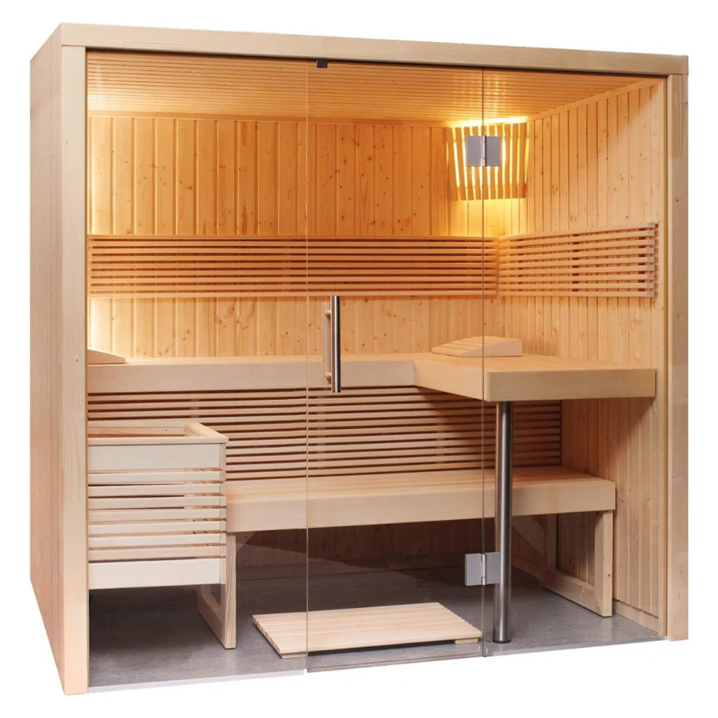 Sauna Panorama Small - Sauna Finlandese in Abete Rosso con Vetro Panoramico